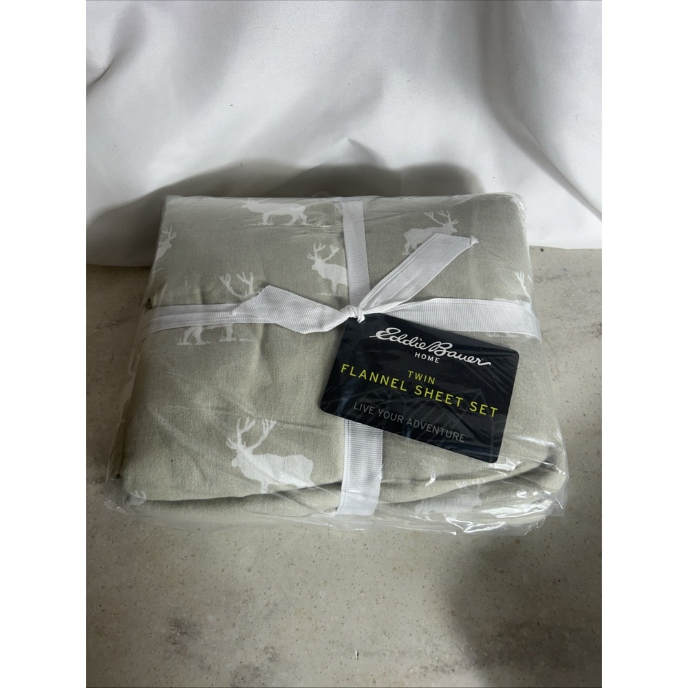 Eddie Bauer Twin Sheets, Cotton Flannel Bedding Set, Brushed For Extra Softness,